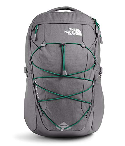The North Face Borealis Laptop Backpack - Bookbag for Work, School, or Travel, Zinc Grey Dark Heather/Evergreen, One Size