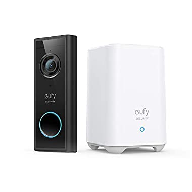 eufy Security, Video Doorbell (Kit, 2K Resolution, 180-Day Battery Life, Encrypted Local Storage, No Monthly Fees, HomeBase with High-Power Wi-Fi and Built-in Storage)