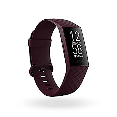 Fitbit Charge 4 Fitness and Activity Tracker with Built-in GPS, Heart Rate, Sleep & Swim Tracking, Rosewood/Rosewood, One Size (S &L Bands Included) (Regular)