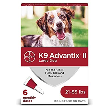 K9 Advantix II Flea and Tick Prevention for Large Dogs 6-Pack, 21-55 Pounds
