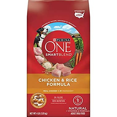 Purina ONE Natural Dry Dog Food, SmartBlend Chicken & Rice Formula - (4 lb. Bags)