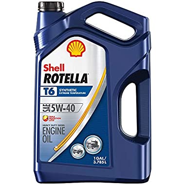 Shell Rotella T6 Full Synthetic 5W-40 Diesel Engine Oil (1-Gallon, Single Pack, New Packaging) (1 Gallon)