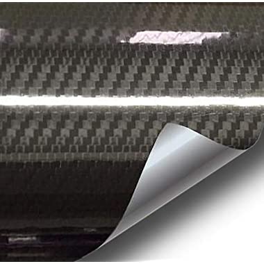 VVIVID Epoxy High Gloss Black Carbon Vinyl Automotive Wrap Film DIY Interior Exterior Easy to Install No Mess (10ft x 5ft)